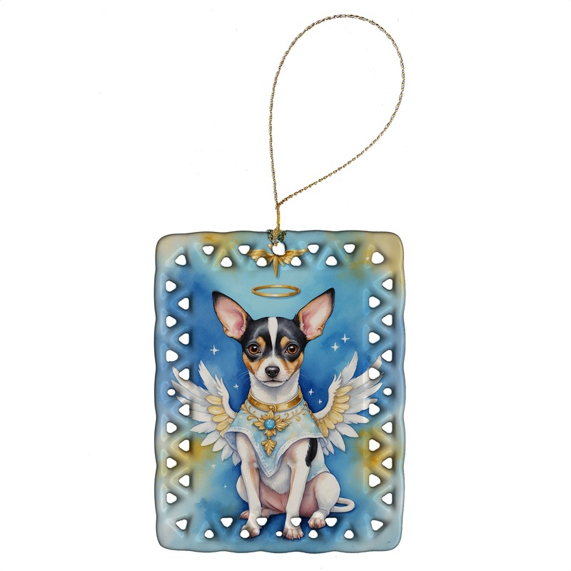 Rat Terrier My Angel Porcelain Ornament