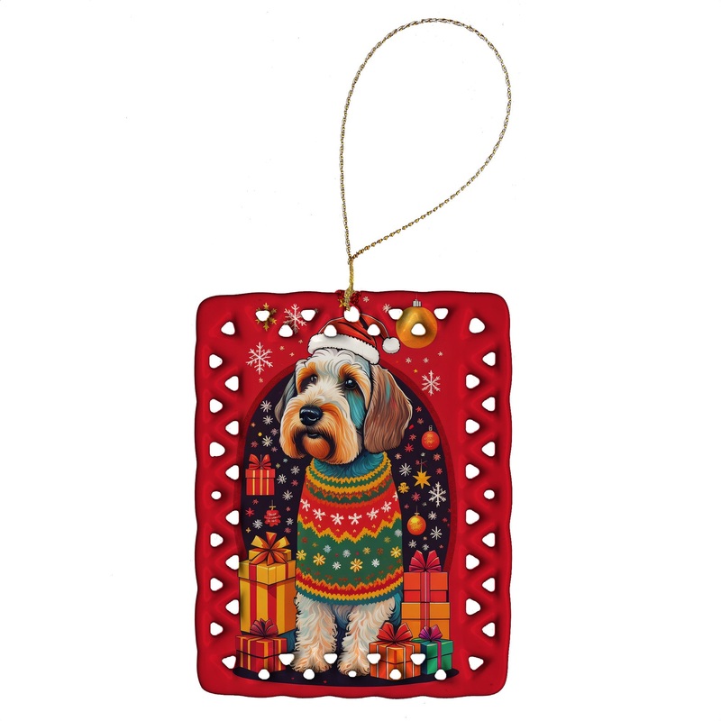 Sealyham Terrier Holiday Christmas Porcelain Ornament