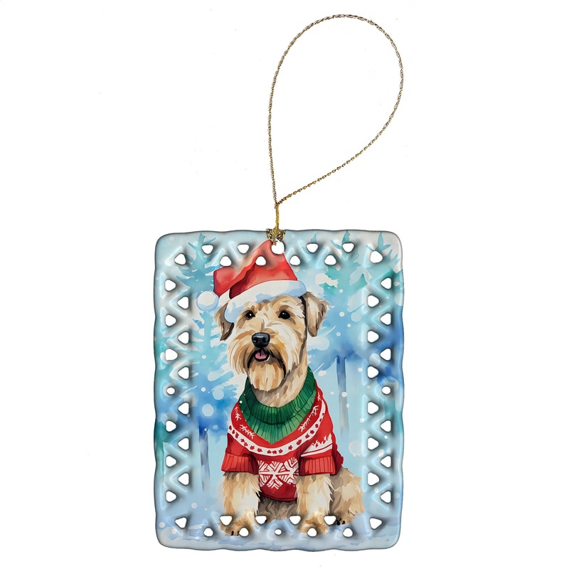 Wheaten Terrier Christmas Porcelain Ornament