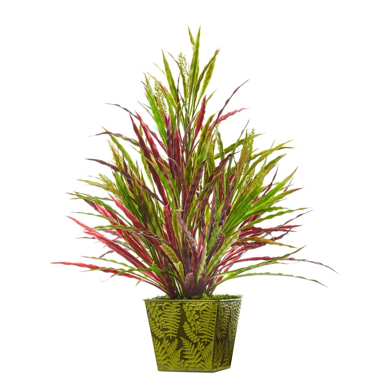 24 Fall Vanilla Grass Artificial Plant in Green Planter