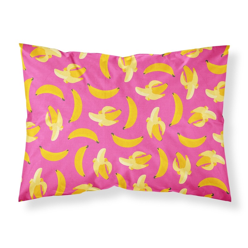 Bananas on Pink Fabric Standard Pillowcase  Artistic Decorative Front, White Back BB5140PILLOWCASE
