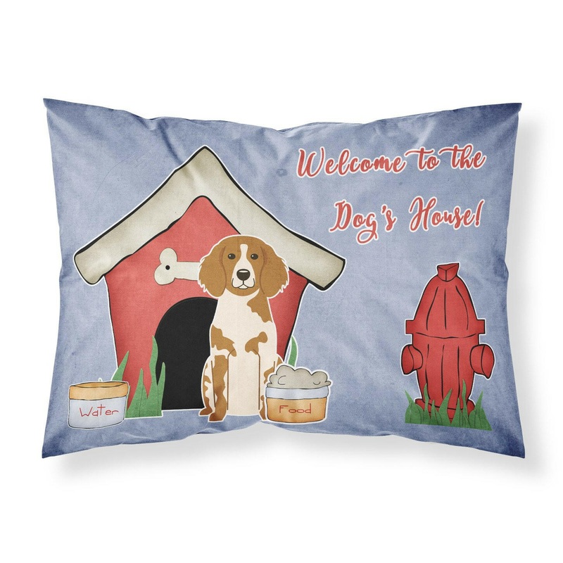Dog House Collection Brittany Spaniel Fabric Standard Pillowcase  Artistic Decorative Front, White Back BB2826PILLOWCASE