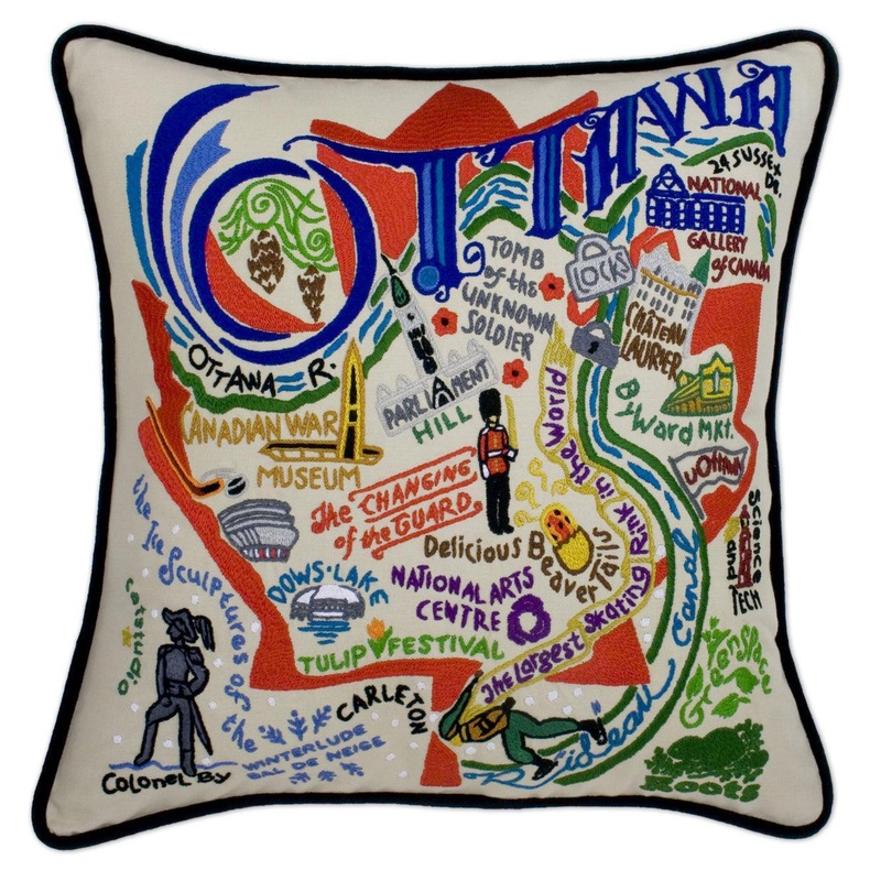 Ottawa Hand-Embroidered Pillow