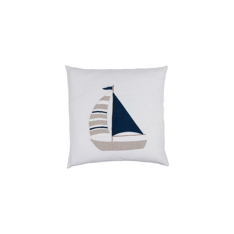 Sailboat Linen Throw Pillow