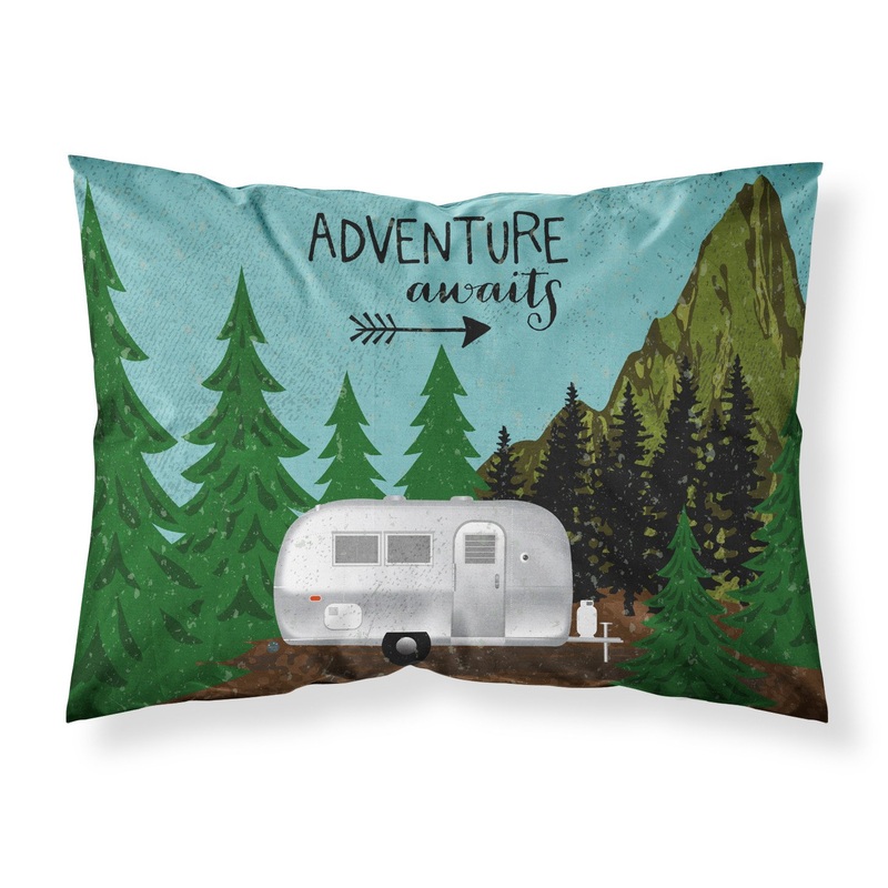 Airstream Camper Adventure Awaits Fabric Standard Pillowcase  Artistic Decorative Front, White Back VHA3022PILLOWCASE