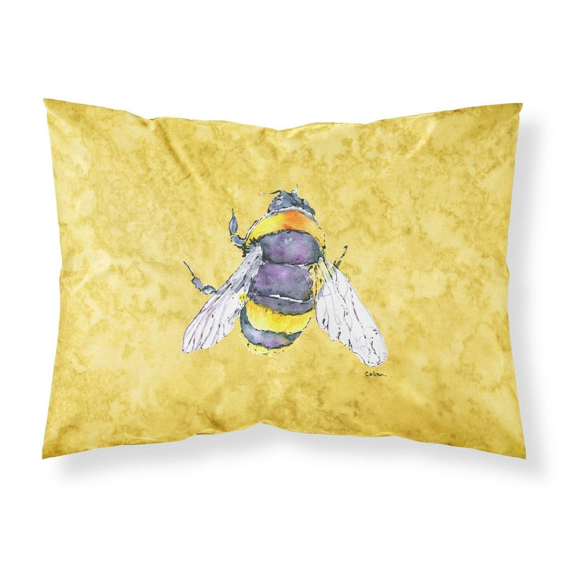 Bee on Yellow Standard Pillowcases  Artistic Decorative Front, Crisp White Back