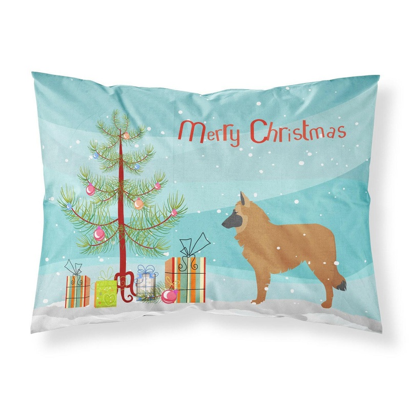 Belgian Shepherd Merry Christmas Tree Fabric Standard Pillowcase  Artistic Decorative Front, White Back BB2979PILLOWCASE