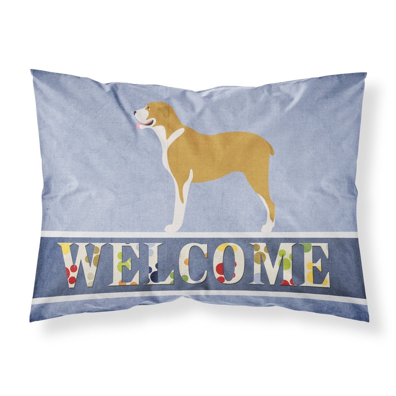 Belgium Mastiff Welcome Fabric Standard Pillowcase  Artistic Decorative Front, White Back BB8327PILLOWCASE