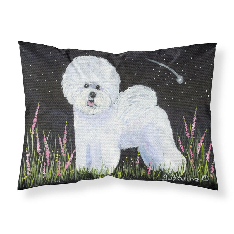 Bichon Frise Standard Pillowcases  Artistic Decorative Front, Crisp White Back