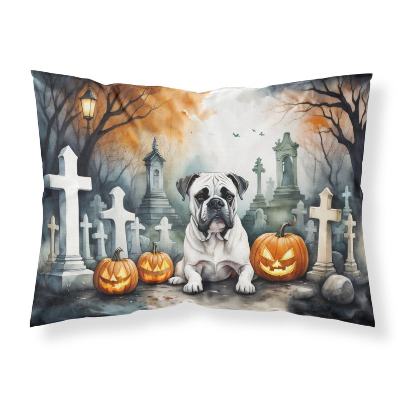 Boxer Spooky Halloween Fabric Standard Pillowcase  Artistic Decorative Front, White Back