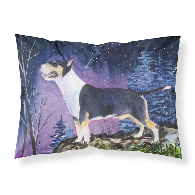 Bull Terrier Standard Pillowcases  Artistic Decorative Front, Crisp White Back
