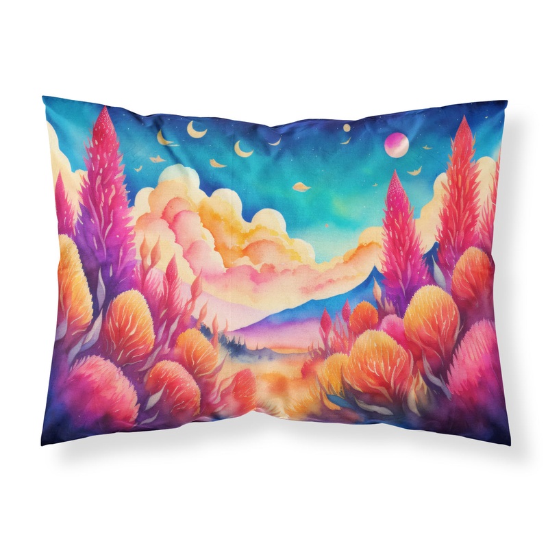 Celosia in Color Fabric Standard Pillowcase  Artistic Decorative Front, White Back