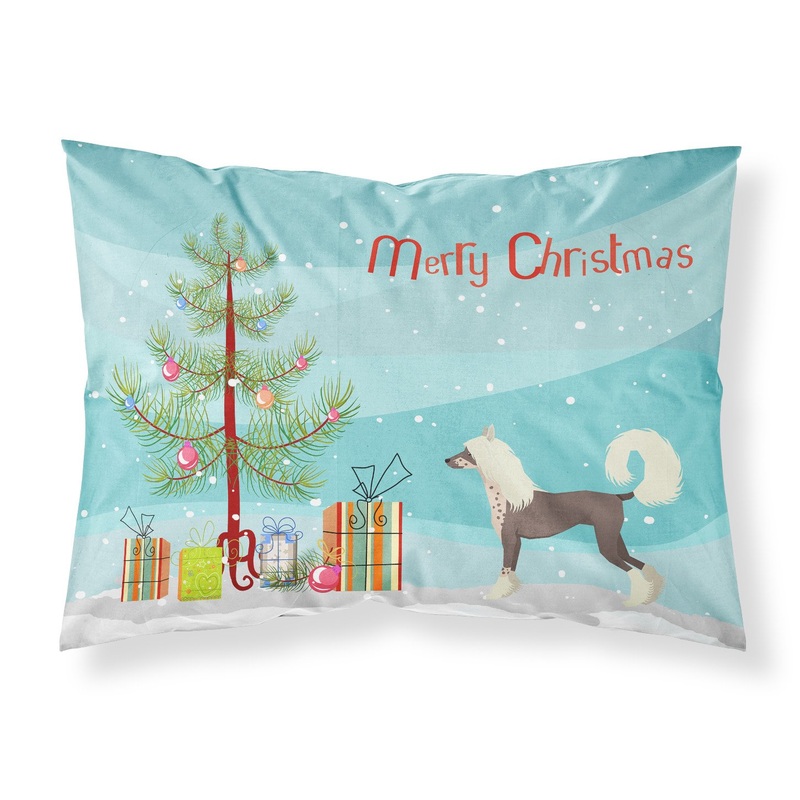 Chinese Crested Christmas Tree  Standard Pillowcase  Artistic Decorative Front, White Back CK3531PILLOWCASE