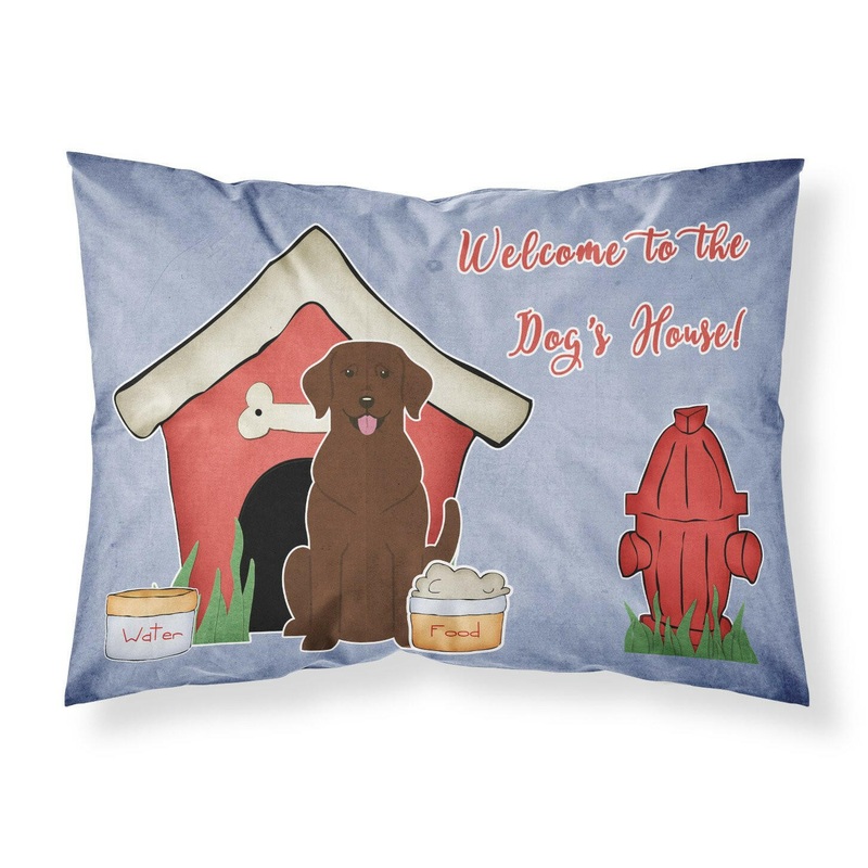 Dog House Collection Chocolate Labrador Fabric Standard Pillowcase  Artistic Decorative Front, White Back BB2810PILLOWCASE