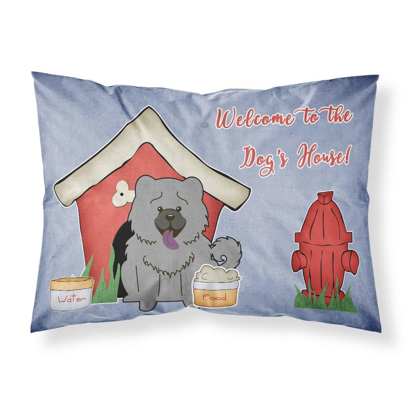 Dog House Collection Chow Chow Blue Fabric Standard Pillowcase  Artistic Decorative Front, White Back BB2893PILLOWCASE