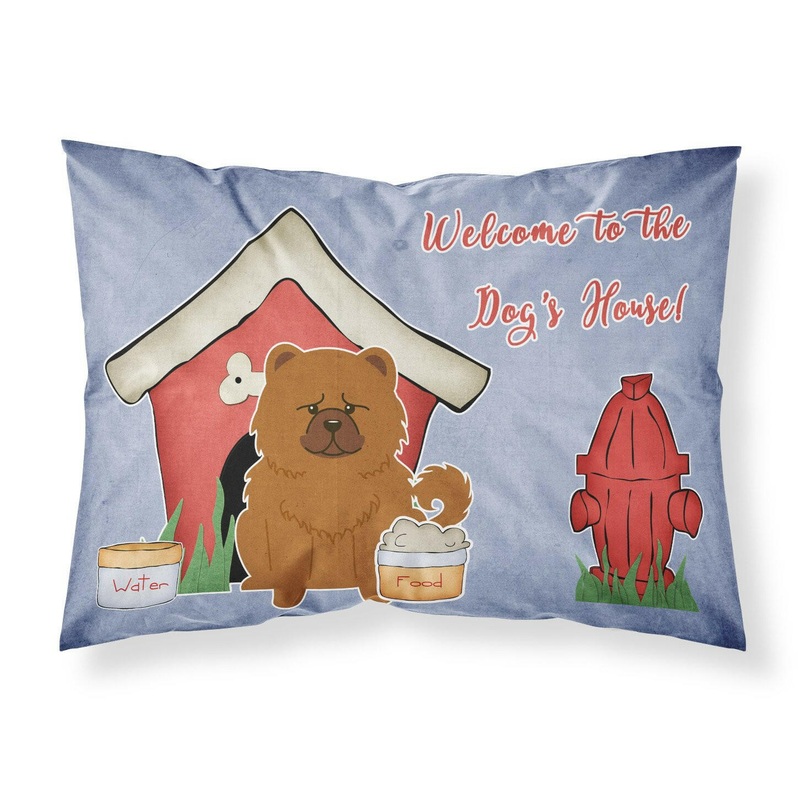 Dog House Collection Chow Chow Red Fabric Standard Pillowcase  Artistic Decorative Front, White Back BB2896PILLOWCASE