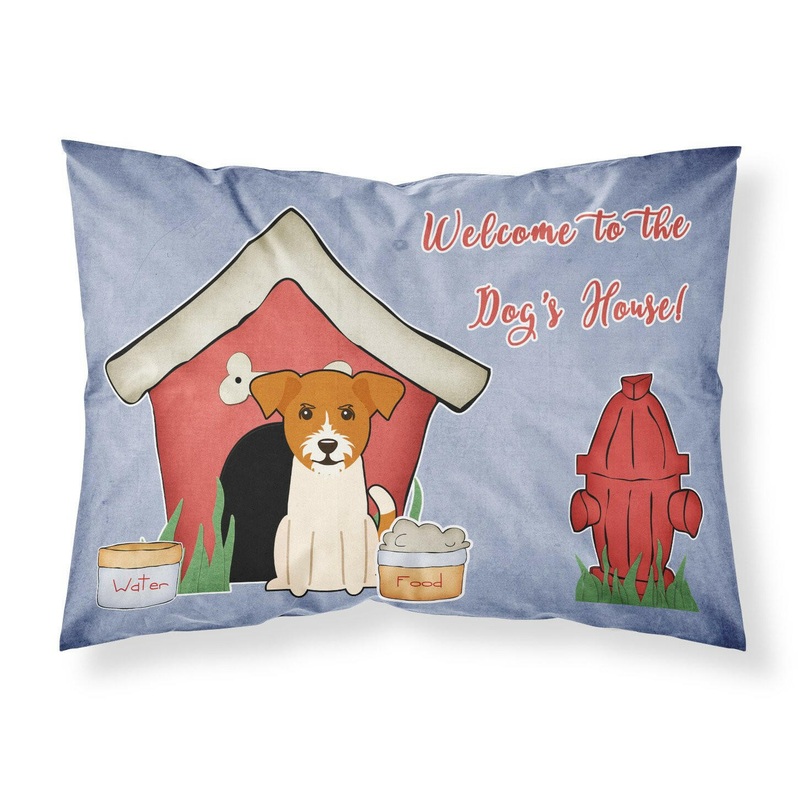 Dog House Collection Jack Russell Terrier Fabric Standard Pillowcase  Artistic Decorative Front, White Back BB2862PILLOWCASE