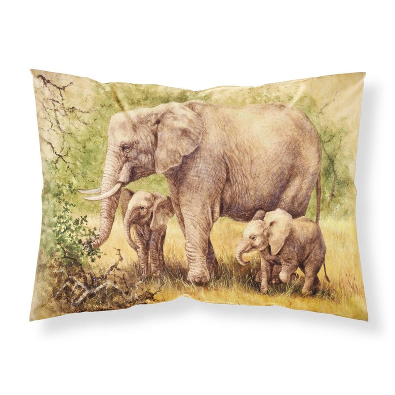 Elephants by Daphne Baxter Fabric Standard Pillowcase  Artistic Decorative Front, White Back BDBA0112PILLOWCASE