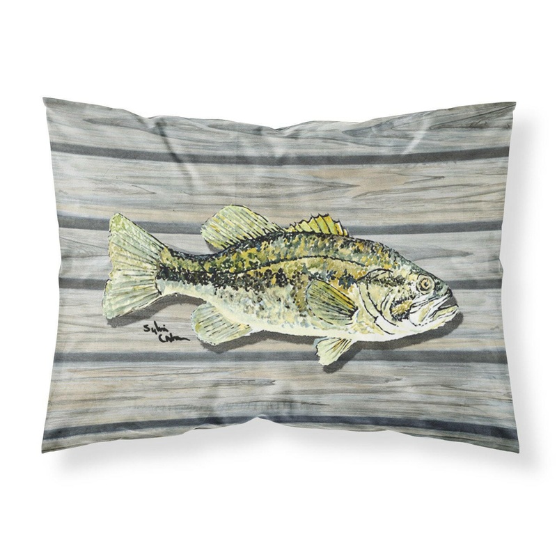 Fish Bass Small Mouth Standard Pillowcases  Artistic Decorative Front, Crisp White Back