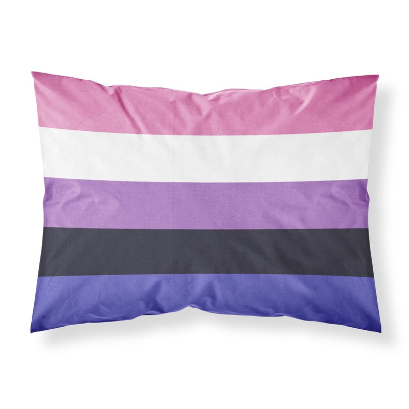 Genderfluid Pride Fabric Standard Pillowcase  Artistic Decorative Front, White Back