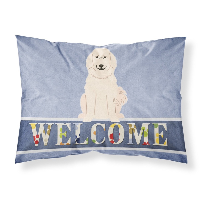 Great Pyrenese Welcome Fabric Standard Pillowcase  Artistic Decorative Front, White Back BB5664PILLOWCASE