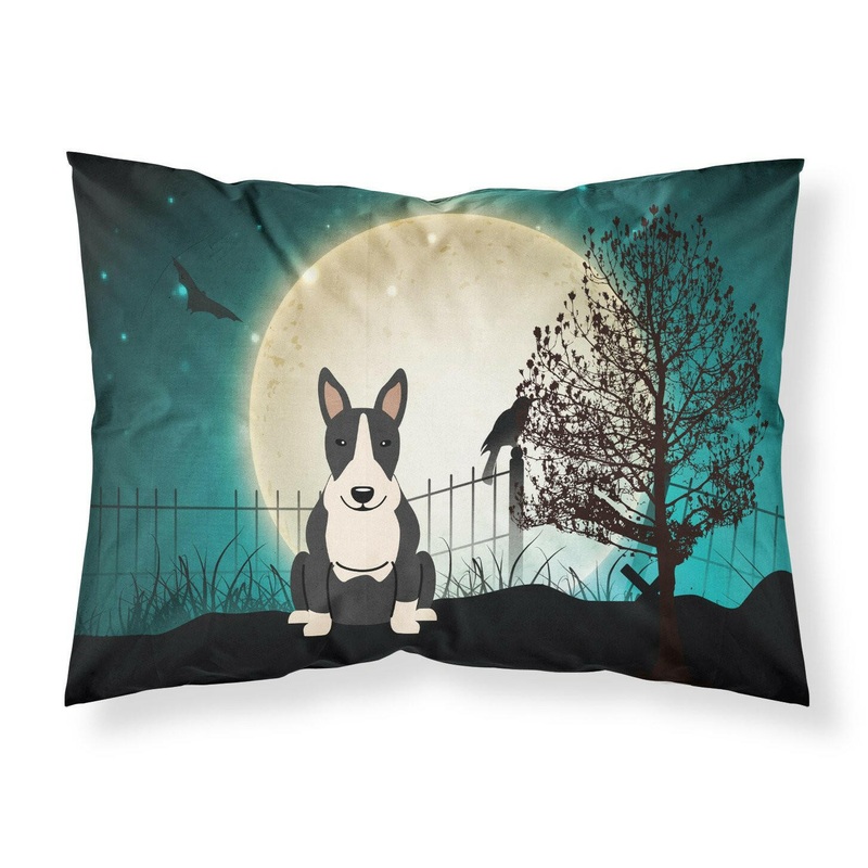 Halloween Scary Bull Terrier Black White Fabric Standard Pillowcase  Artistic Decorative Front, White Back BB2323PILLOWCASE