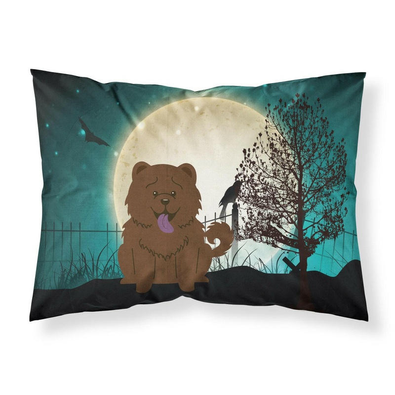 Halloween Scary Chow Chow Chocolate Fabric Standard Pillowcase  Artistic Decorative Front, White Back BB2331PILLOWCASE