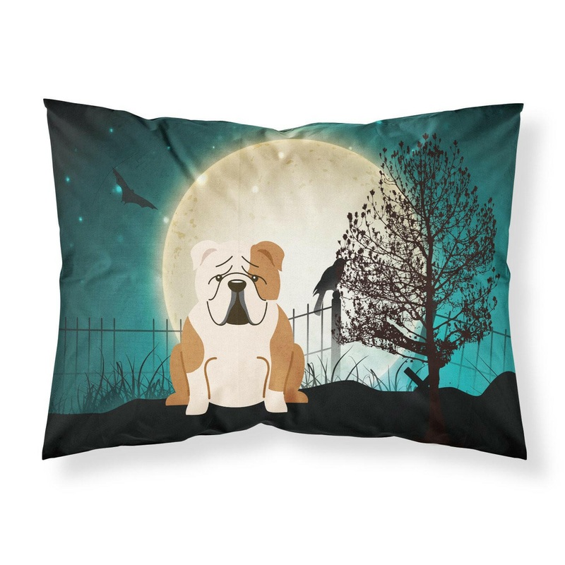 Halloween Scary  English Bulldog Fawn White Fabric Standard Pillowcase  Artistic Decorative Front, White Back BB2315PILLOWCASE