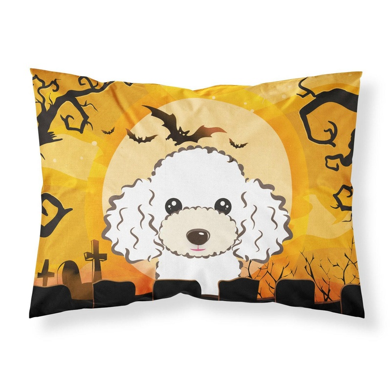 Halloween White Poodle Fabric Standard Pillowcase  Artistic Decorative Front, White Back BB1815PILLOWCASE