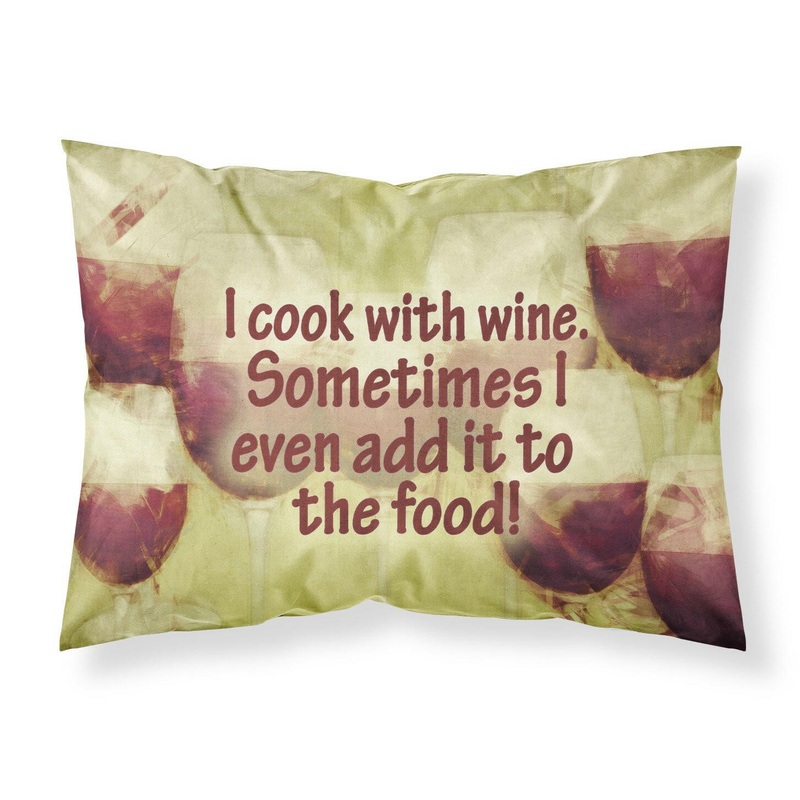 I cook with wine Standard Pillowcases  Artistic Decorative Front, Crisp White Back SB3069PILLOWCASE