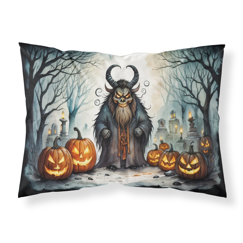 Krampus The Christmas Demon Spooky Halloween Fabric Standard Pillowcase  Artistic Decorative Front, White Back