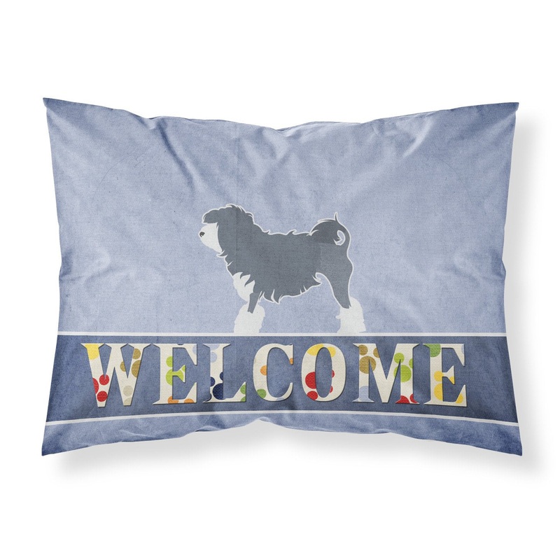 Lowchen Welcome Fabric Standard Pillowcase  Artistic Decorative Front, White Back BB5539PILLOWCASE