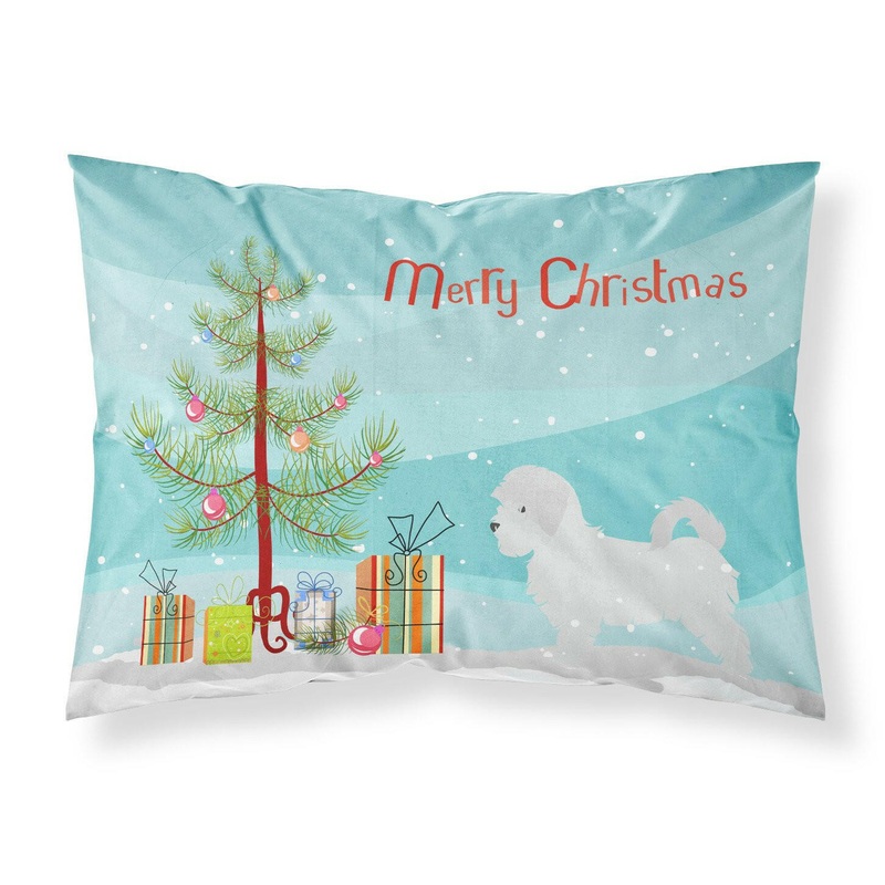 Maltese Merry Christmas Tree Fabric Standard Pillowcase  Artistic Decorative Front, White Back BB2954PILLOWCASE