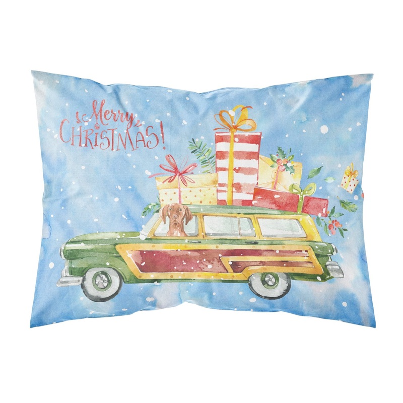 Merry Christmas Vizsla  Standard Pillowcase  Artistic Decorative Front, White Back CK2408PILLOWCASE