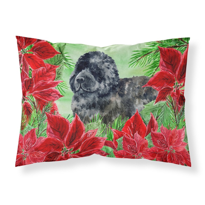 Newfoundland Poinsettas  Standard Pillowcase  Artistic Decorative Front, White Back CK1319PILLOWCASE