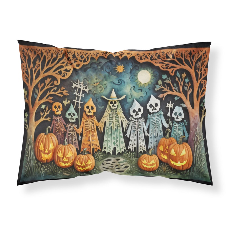 Papel Picado Skeletons Spooky Halloween Fabric Standard Pillowcase  Artistic Decorative Front, White Back