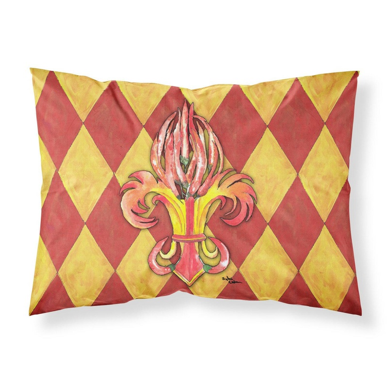 Peppers Fleur de lis Standard Pillowcases  Artistic Decorative Front, Crisp White Back
