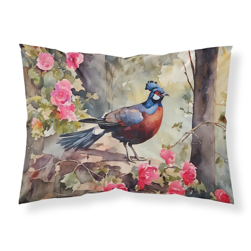 Pheasant Standard Pillowcase  Artistic Decorative Front, White Back