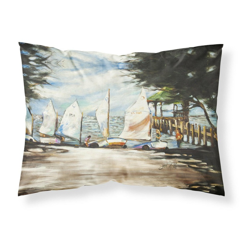 Sailing Lessons Sailboats Fabric Standard Pillowcase  Artistic Decorative Front, White Back JMK1077PILLOWCASE