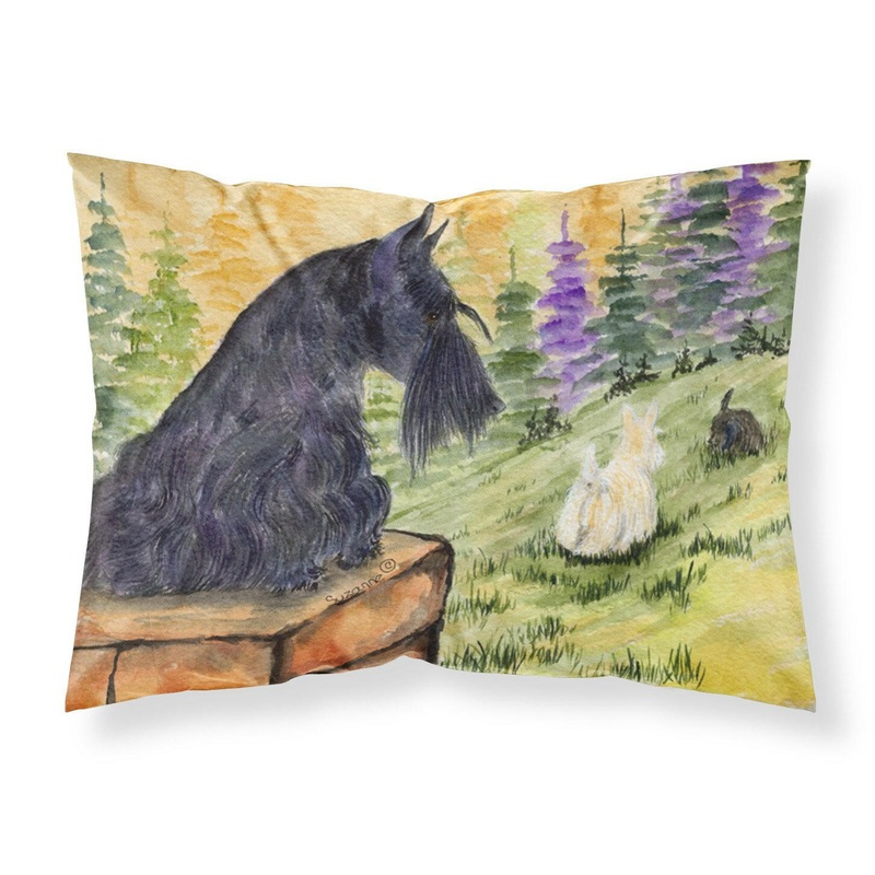 Scottish Terrier Standard Pillowcases  Artistic Decorative Front, Crisp White Back