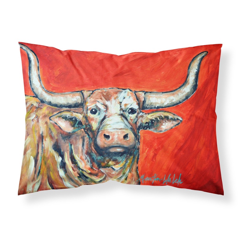 See Red Longhorn Cow  Standard Pillowcase  Artistic Decorative Front, White Back MW1281PILLOWCASE