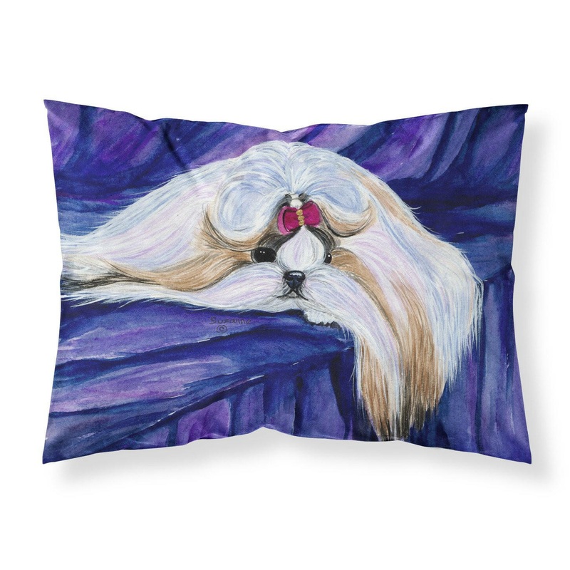 Shih Tzu Standard Pillowcases  Artistic Decorative Front, Crisp White Back