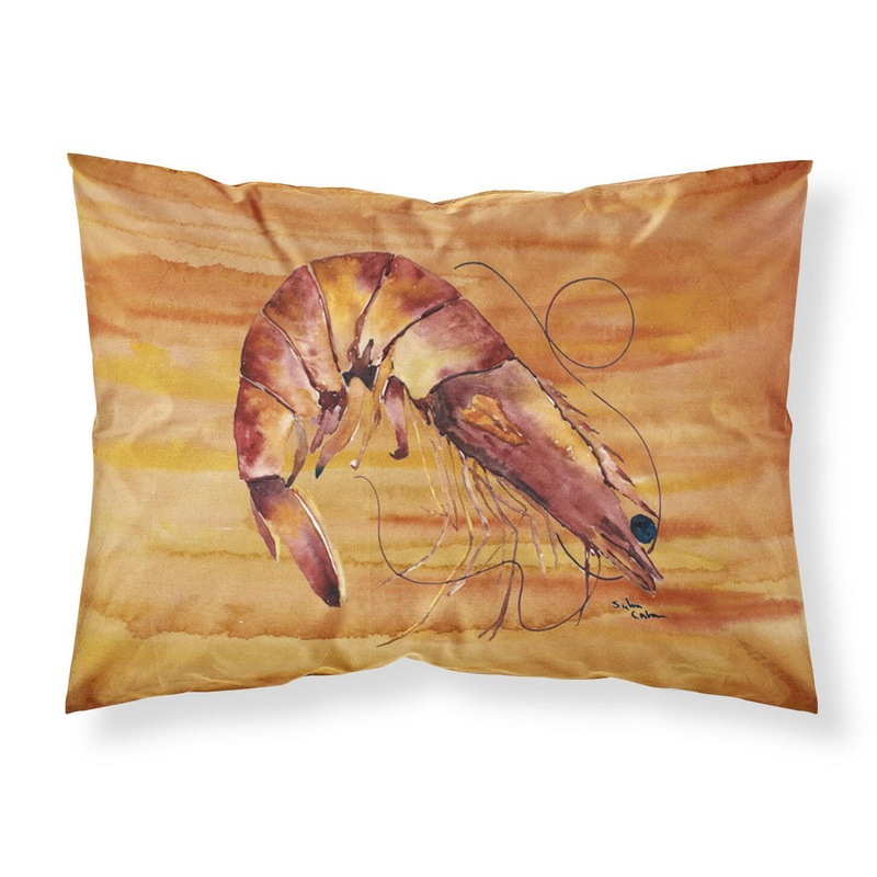 Shrimp Standard Pillowcases  Artistic Decorative Front, Crisp White Back