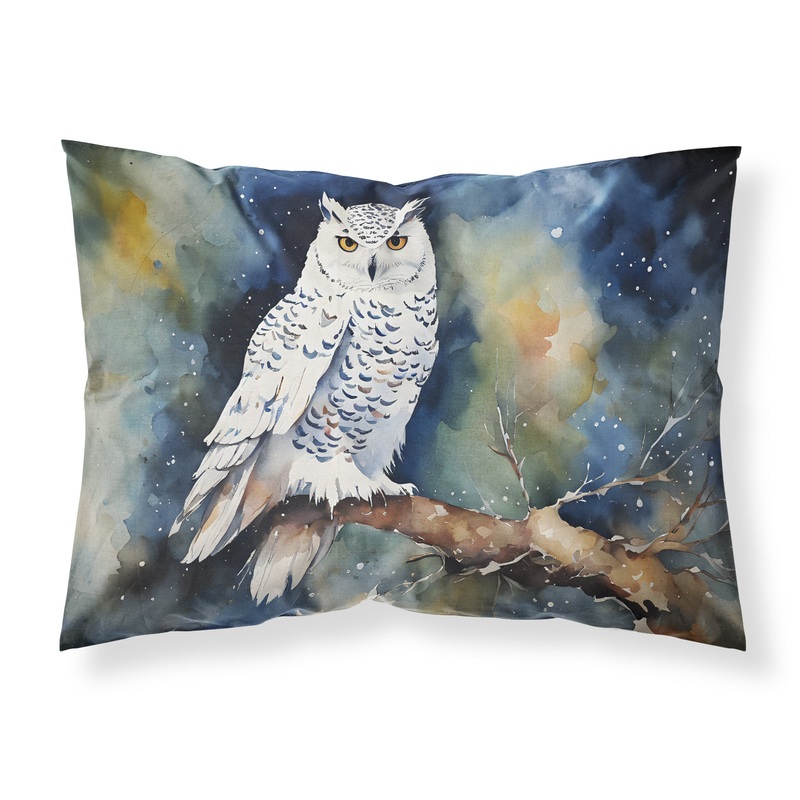 Snowy Owl Standard Pillowcase  Artistic Decorative Front, White Back