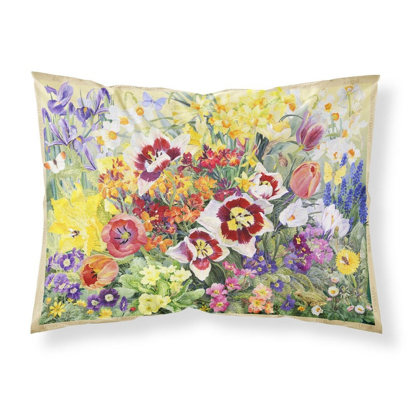Spring Floral by Anne Searle Fabric Standard Pillowcase  Artistic Decorative Front, White Back SASE0954PILLOWCASE