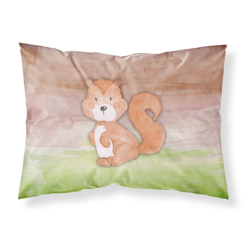 Squirrel Watercolor Fabric Standard Pillowcase  Artistic Decorative Front, White Back BB7439PILLOWCASE