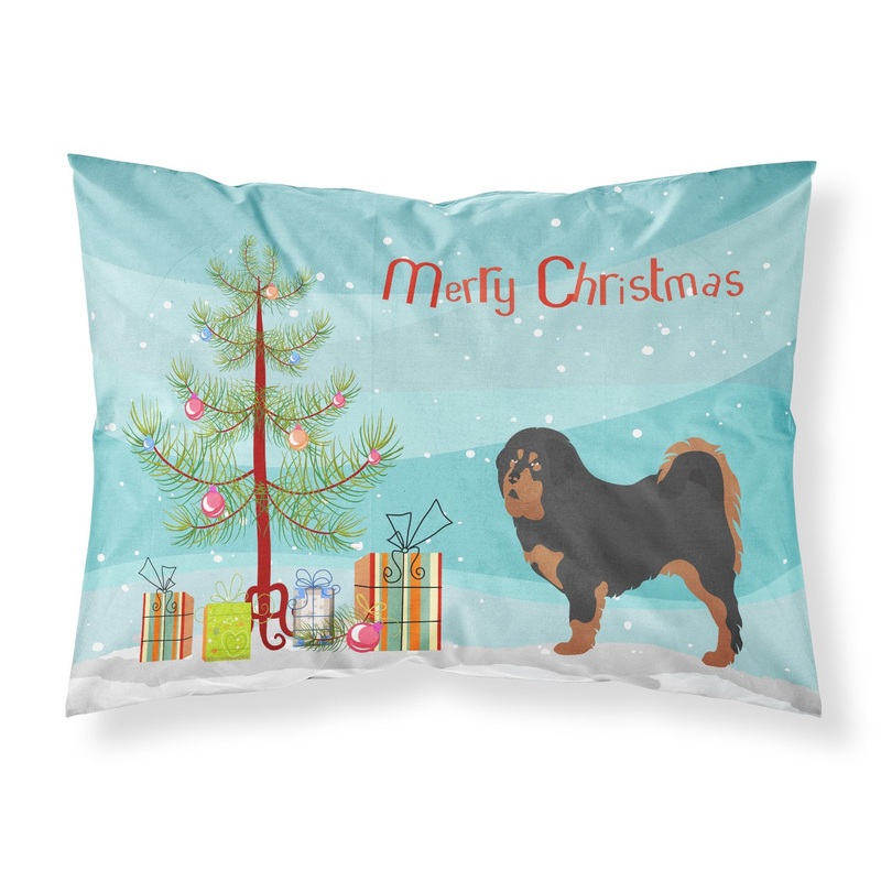 Tibetan Mastiff Christmas Fabric Standard Pillowcase  Artistic Decorative Front, White Back BB8488PILLOWCASE