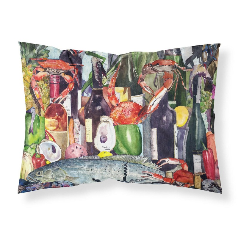 Wine and Speckled Trout Standard Pillowcases  Artistic Decorative Front, Crisp White Back