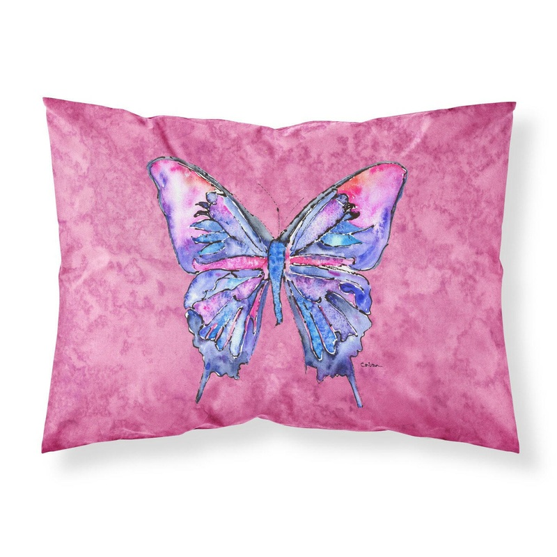 Butterfly on Pink Standard Pillowcases  Artistic Decorative Front, Crisp White Back