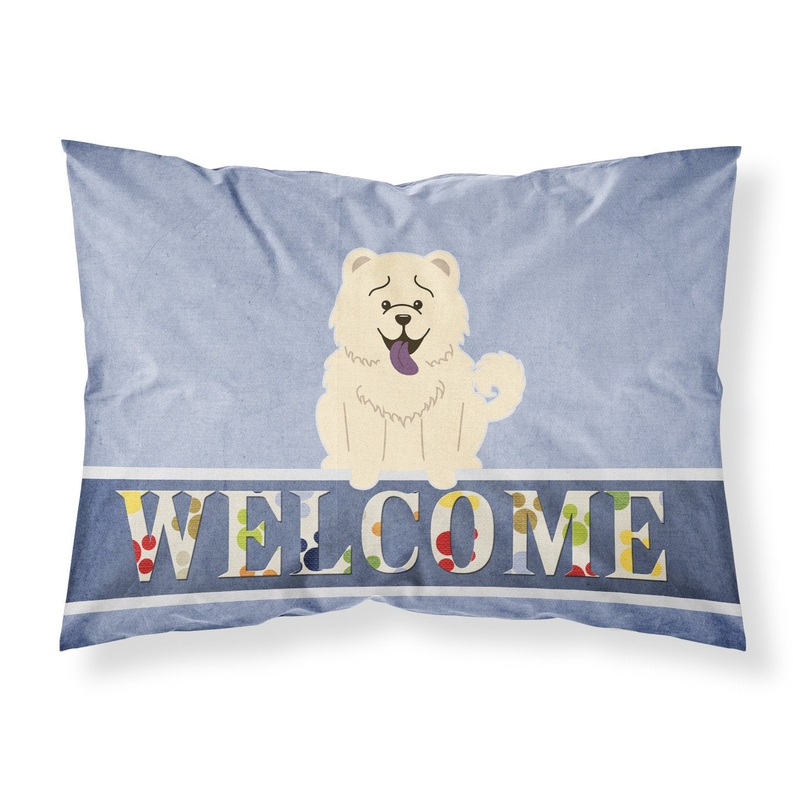 Chow Chow White Welcome Fabric Standard Pillowcase  Artistic Decorative Front, White Back BB5721PILLOWCASE